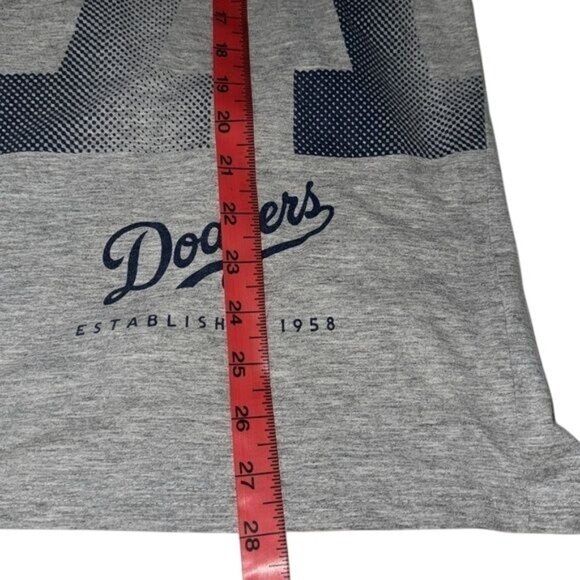 MLB Dodgers Gray T-Shirt LA Logo Established 1958 Mens G - Picture 9 of 10